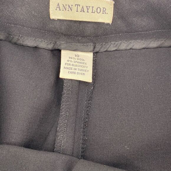 Ann Taylor Women's Wool Blend Tailored Fit Trouser Pants Plain Black Size 10 - Picture 6 of 9